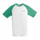 T-shirt Olympic for man with green contrasted color sleeves